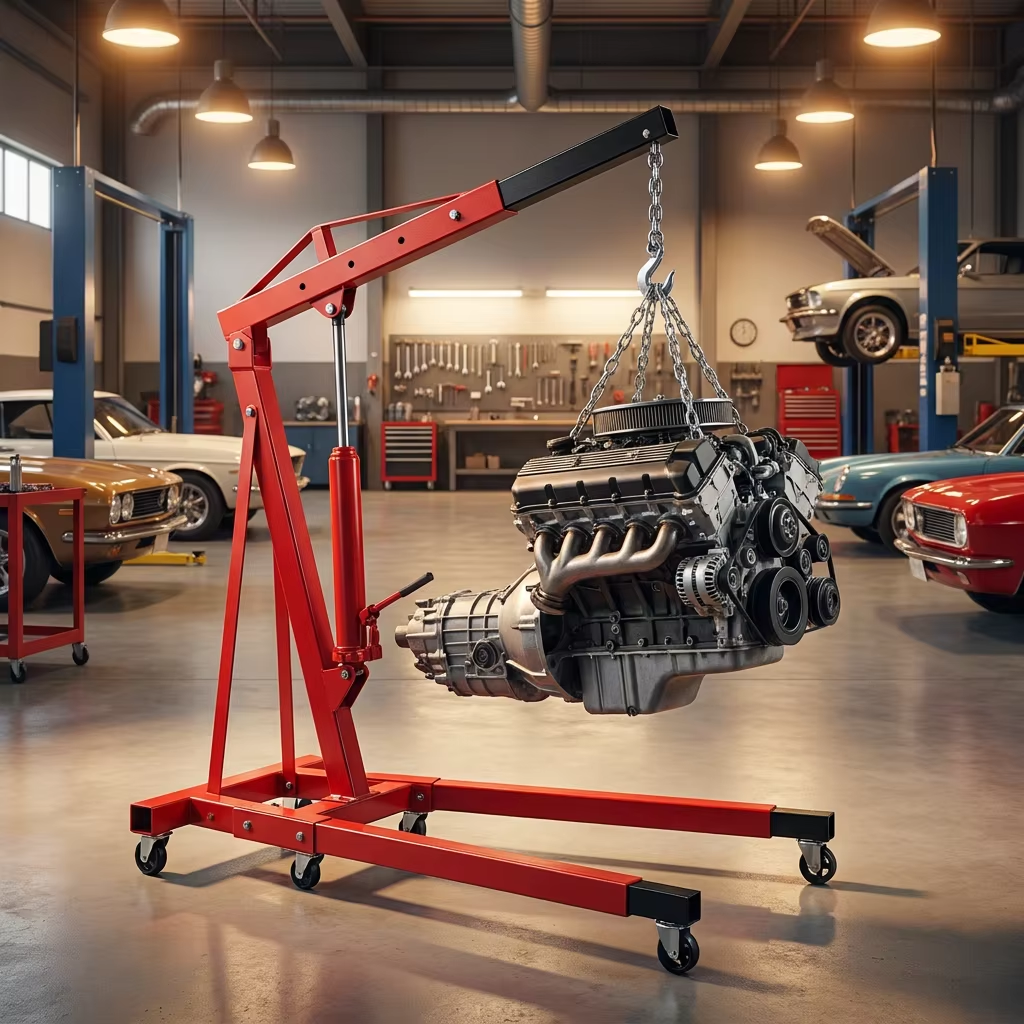 Anbo Professional Heavy Duty 2 Ton Engine Crane Mobile Workshop Hydraulic Lifter With 1 Year Warranty For Industrial Use