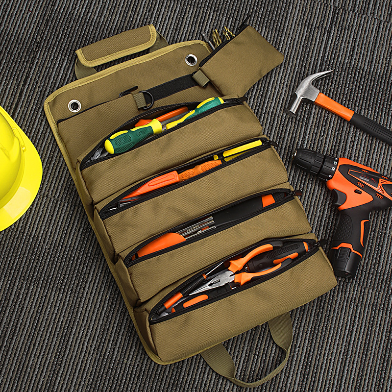 Multi-functional Storage Organizers- Small Tool Bag W/Detachable Pouches Carpentry Hardware Tool Kit Storage Bag