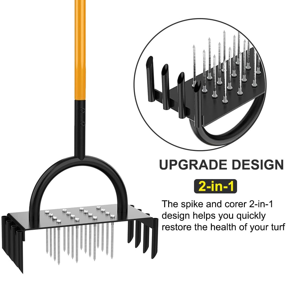 Wholesale Gardening Tool 2 in 1 Manual Lawn Aerator Soil Loosener for Yard Maintenance