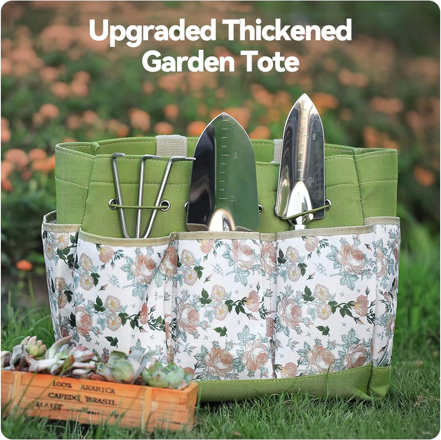 High Quality 9 Pcs Heavy Duty Gardening Tools Kits Stainless Steel Blade Garden Hand Tool Set With Fashion Bag