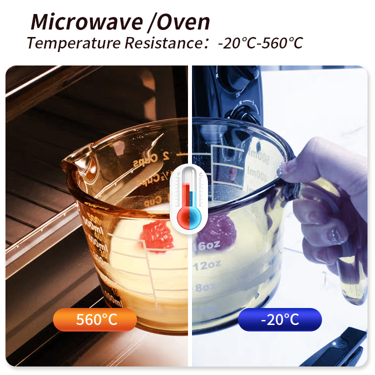 IKOO American Glass Measuring Cup Heat Resistant Tool for Accurate Measurements