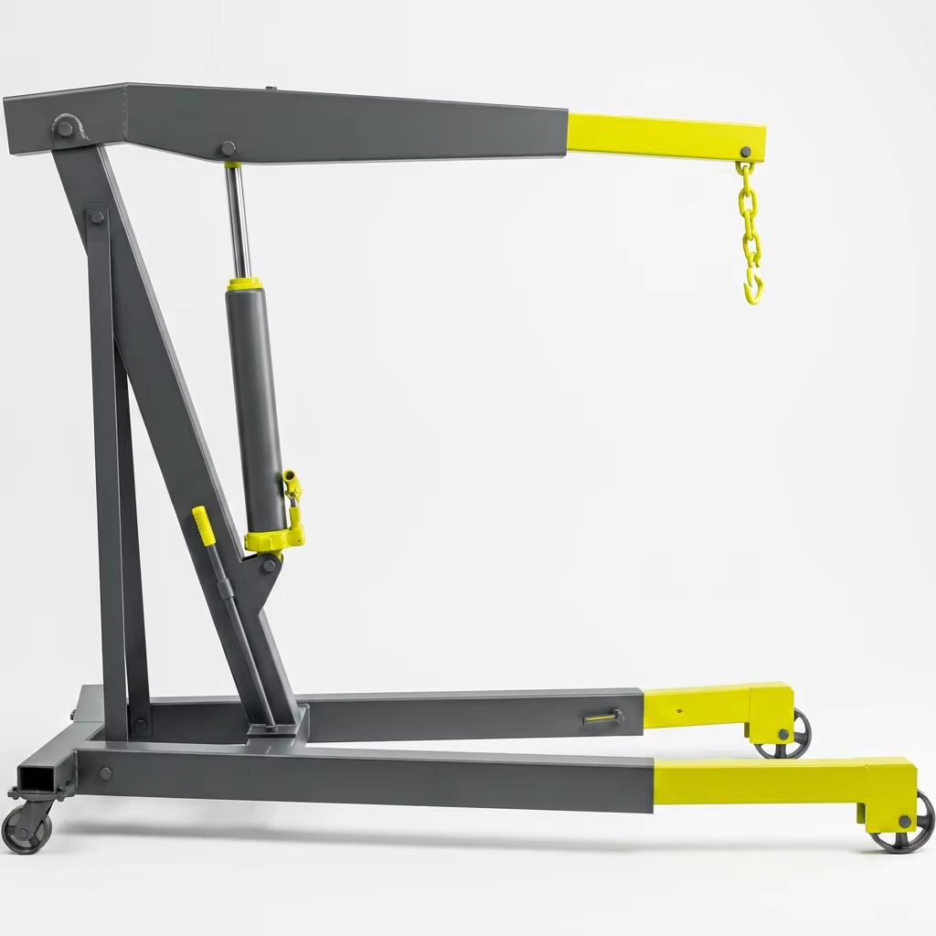 Folding Hydraulic Engine Hoist Shop Crane With 3 Positions Boom For Auto Repair