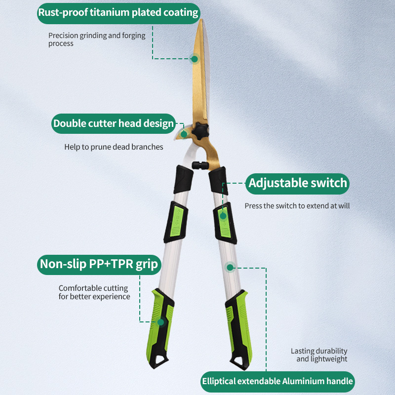 Factory Direct Garden Tool Aluminum Handle Garden Shears Adjustable Length Expandable Tool