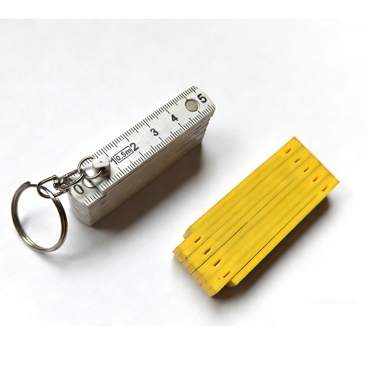 66*66*24 Measuring Tool 0.5m Metric Carbon Steel Blade Portable Folding Pocket Tape Keychain Double-Sided Graduated Anti-Cramp