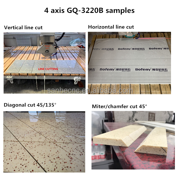 4 Axis Bridge Saw For Miter 45 Dekton Granite Stone Machinery Up To 50mm