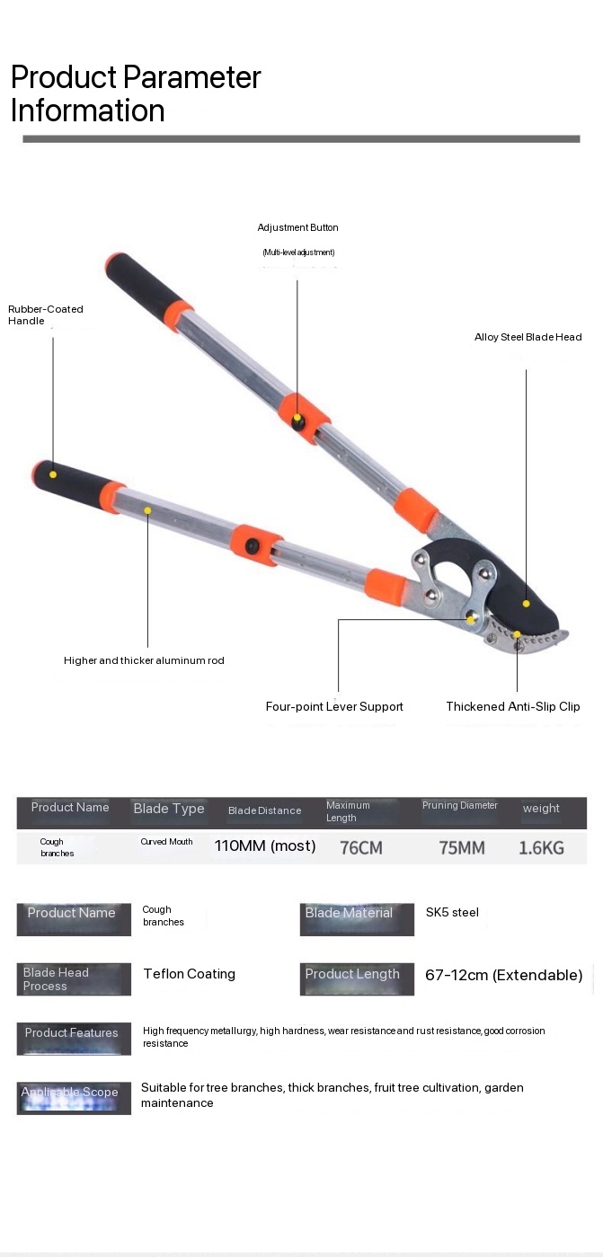 Wholesale Shark Mouth Anvil Pruner Ergonomic Grip Heavy Duty Tree Pruning Shears for Landscaping &amp; Farm