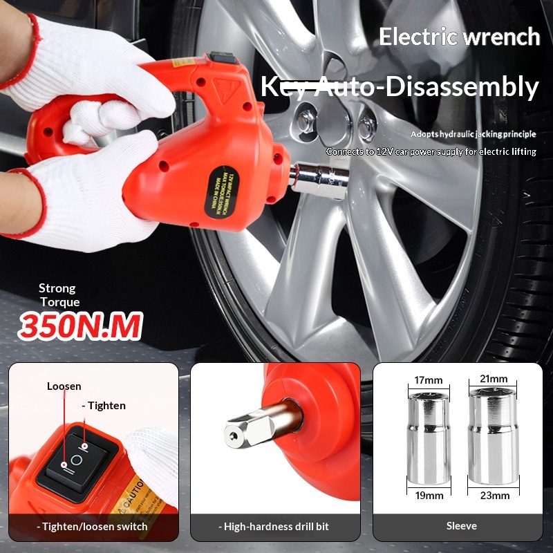 Factory Wholesale 12V Electric Hydraulic Jack Kit 1-10T with Wrench &amp; Air Pump Portable Car Repair Tools