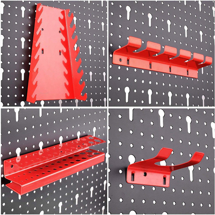 Household Garage Wall Tool Rack Storage Kit Tools Organizer with Hanging Plate Shelf Hole Board Pegboard