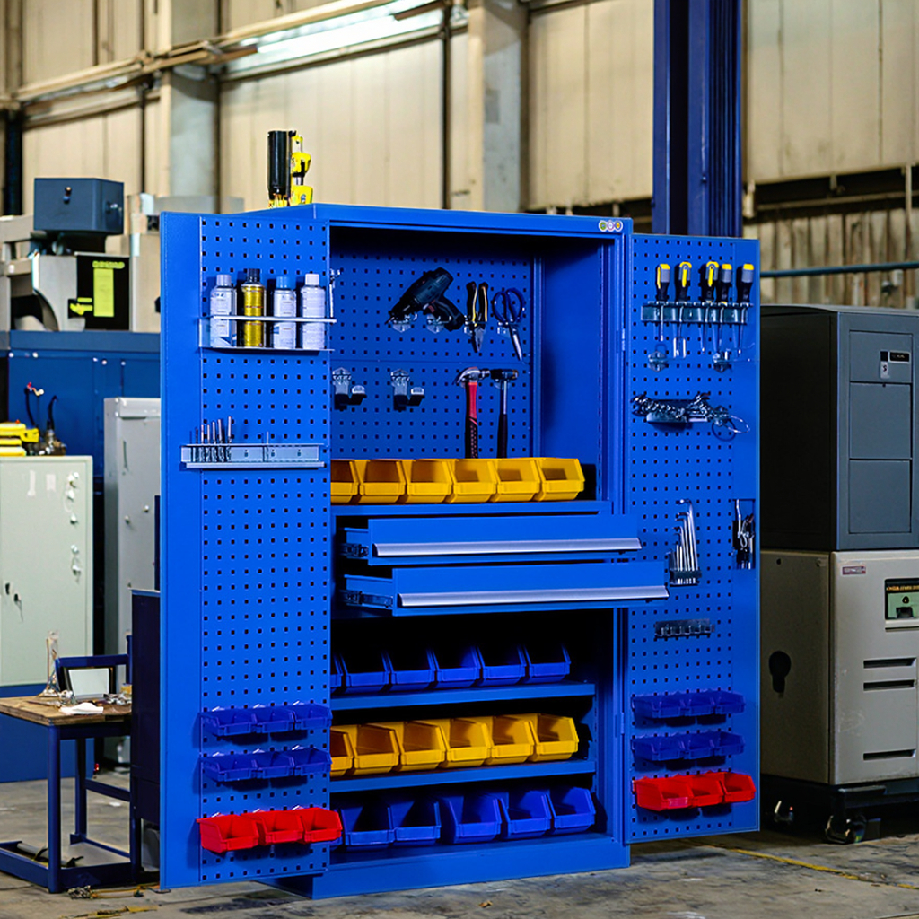 Heavy-Duty Iron Multi-Functional Storage Cabinet Auto Repair Workshop Tool Box with Thickened Iron Movable &amp; for Office Use