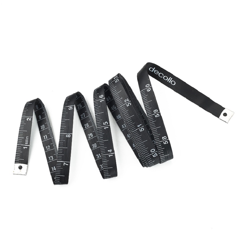 Wintape Plastic Handle Sewer Measuring Tool Black Cloth Tape Measure 1.5M Pocket Sewer Soft Cloth Tape Measure