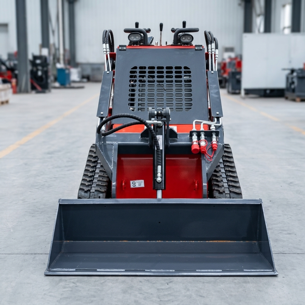 Free Shipping CE EPA Euro 5 Small Garden Loader Track Mini Skid Steer Loader With Auger Bucket Snow Plow Trencher