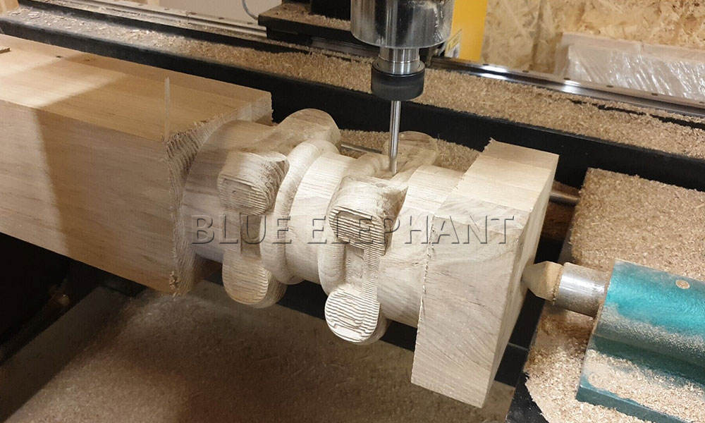 Blue Elephant CNC 1325 1212 4 Axis 3 Axis 3D Carving Wood Handrails Making Machine With Rotary Axis