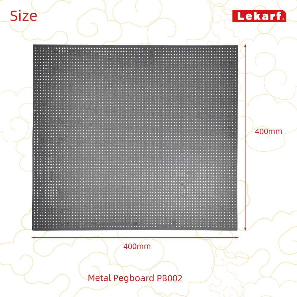 400*400mm Garage Tool Storage Organize Panel Wall Mount Carbon Steel Square Peg Board Black Powder Coated 10kg Load Capacity