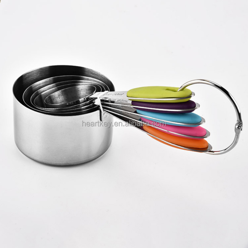 Food Grade Adjustable 10pcs Stainless Steel Measuring Cups and Spoons Set with Nonslip Silicone Handle