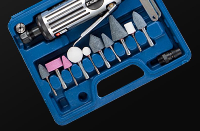 Abrasive air Angle Die Grinder Kit Pneumatic Tool Set / Pneumatic Engraving Machine for Grinding and Sanding 3/6mm Shank