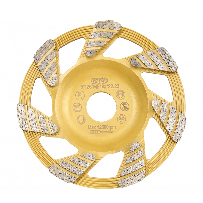 Abrasive Tools125mm Grinding Triangle Cup Wheel Medium Bond 16 Grit Diamond Grinding Cup Wheel