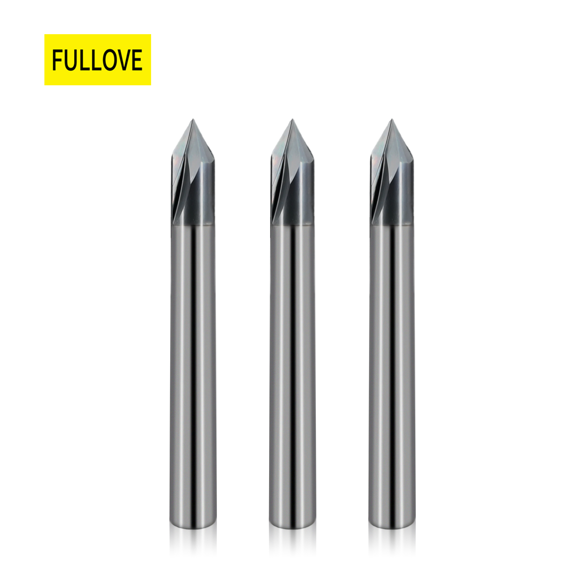 Solid Carbide V-Groove Chamfer End Mill 60/90 Degree Tungsten Carbide CNC Chamfering Cutter for Metal