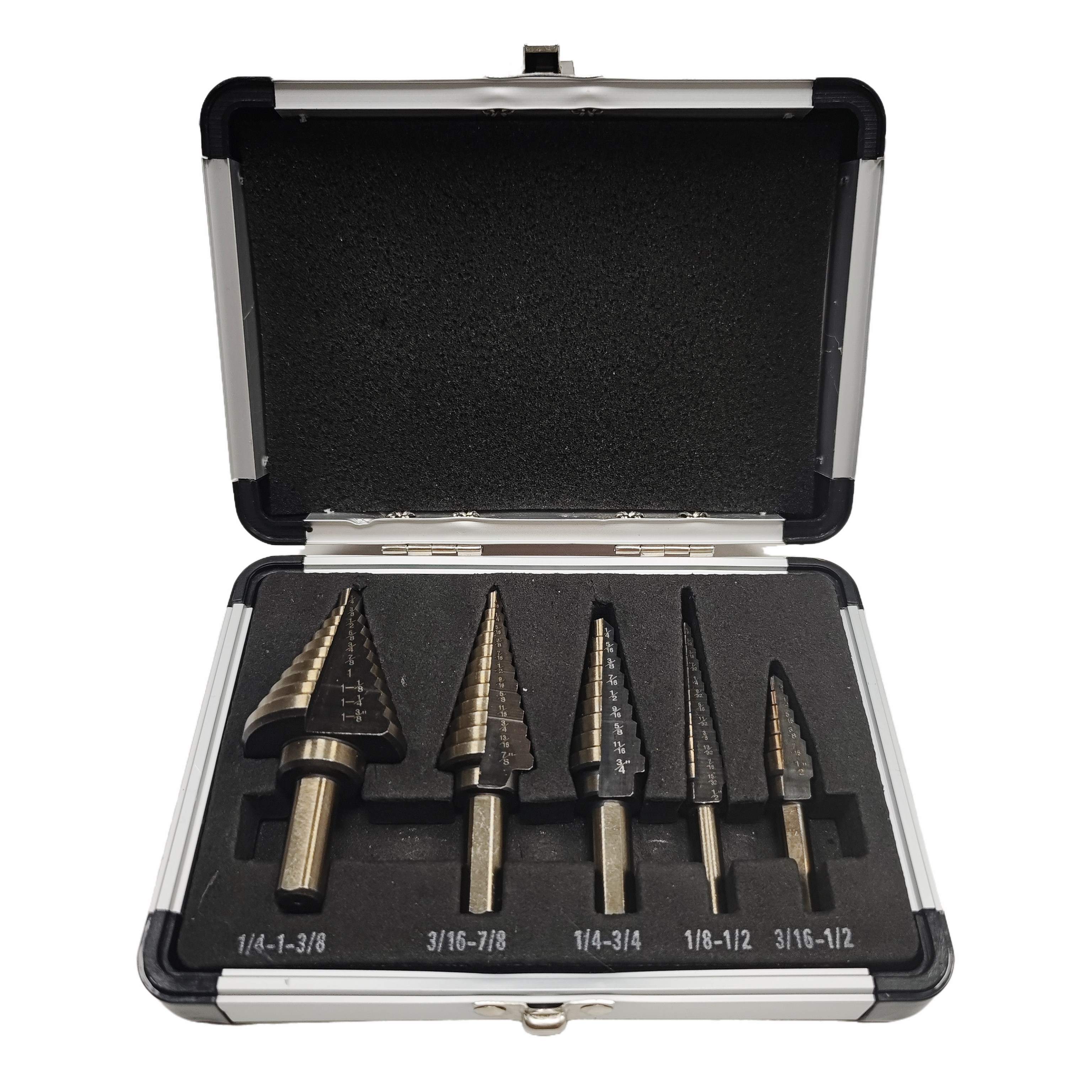 New High Performance Hex Shank High Speed Steel 5pcs HSS Step Countersink Cone Drill Bit Set for Metal Work-001