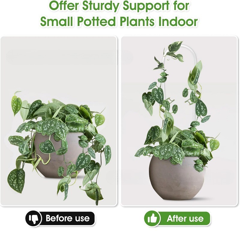 Clear Acrylic U-Shaped Plant Trellis Support Stakes Durable Indoor/Outdoor Gardening Tools for Vines Potted Flowers Modern