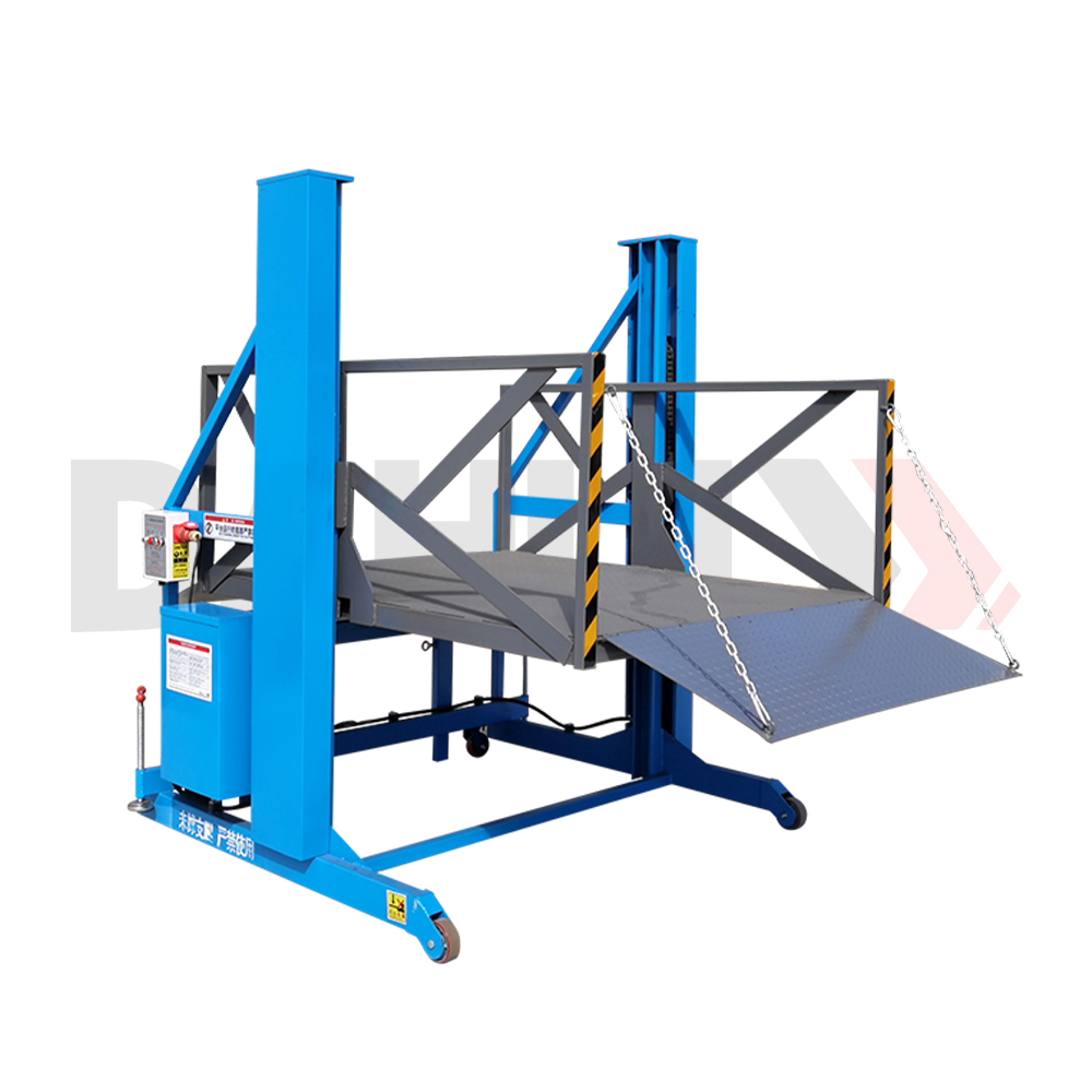DAHUI 2T Mobile Hydraulic Lift Table 1.1m-1.7m Lift Height 1600x2000mm-2000x2000mm Customizable Indoor/Outdoor Unloading