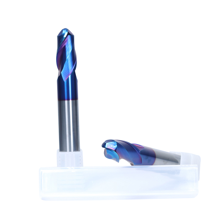 Factory Wholesale CNC Metalworking Ball Nose Stainless Steel End Mills Nano Coating HRC65-72 2-Flute OEM/ODM Customized Support