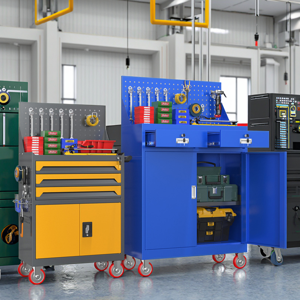 Heavy-Duty Iron Multi-Functional Storage Cabinet Auto Repair Workshop Tool Box with Thickened Iron Movable &amp; for Office Use