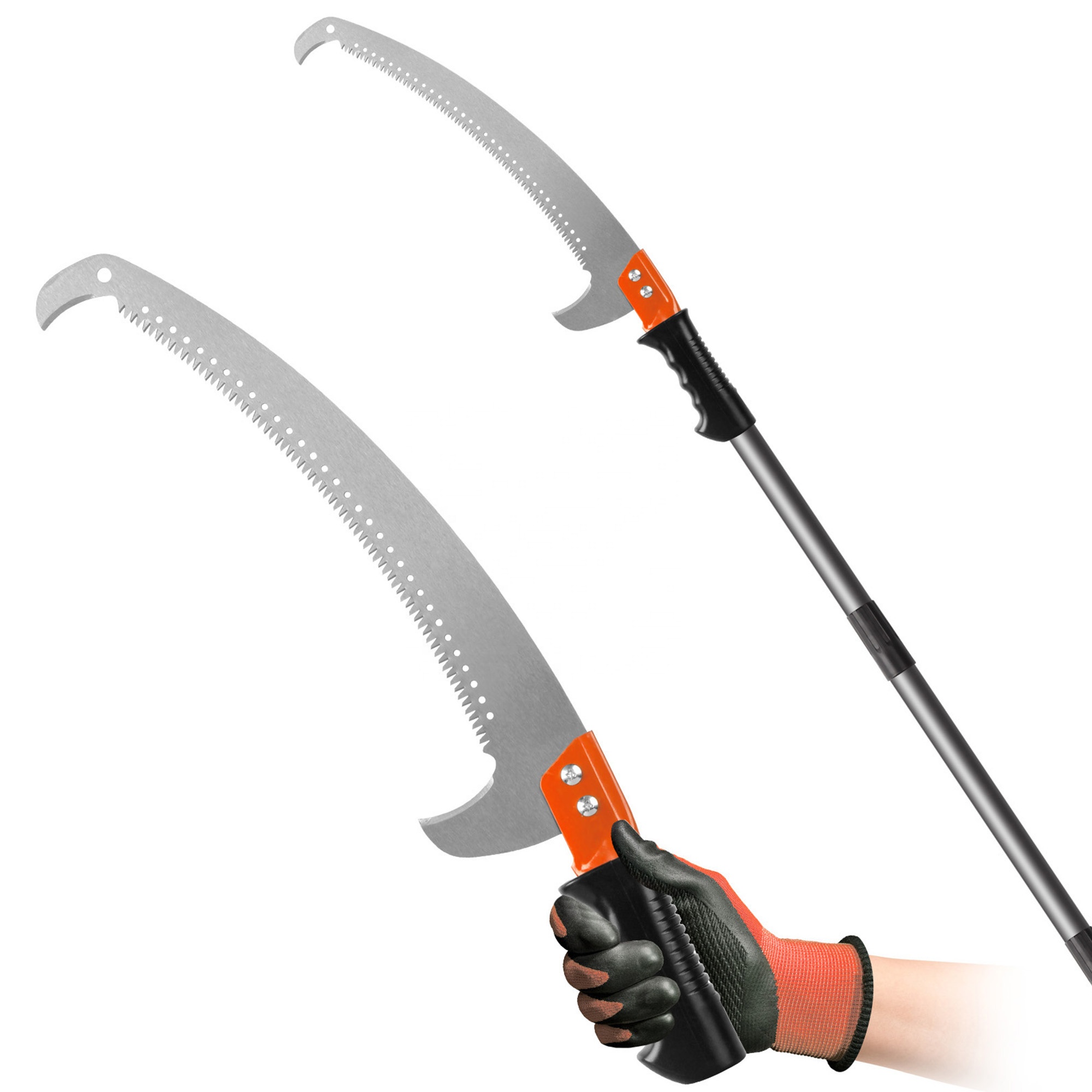 13FT Tree Pruner Pole Lawn Mower Cutter for Grass Cutting Pruning Saw Pole Saw Brush Cutter Garden Pole Trimmer Saw