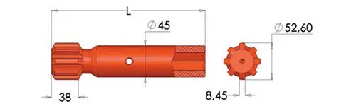MONTABERT HC25 Shank Adapter - Hex View