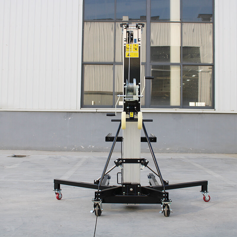 3.5m to 7.9m Stock Lifting Table Alum Tool Single Mast Vertical Material Lift 7.9m Folding Manual Aluminium Lift