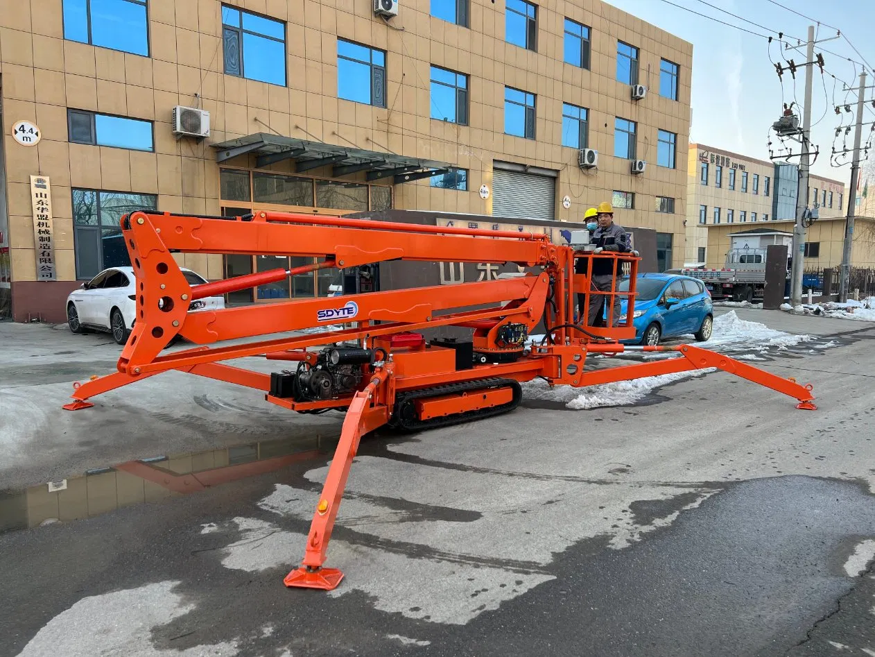 Hot Sale Mini Electric 12m-30m Boom Lift Factory Direct Truck Mounted Tracked Crawler for Cross Country for Rough Terrain