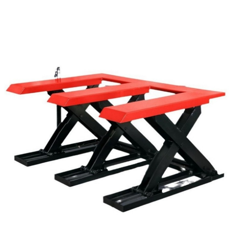 Motorcycle Scissor Jack Lift Dolly Front Rear Center Tire Wheel Engine Stand Wheels-Low Profile Manual Flat Floor Hoist Table