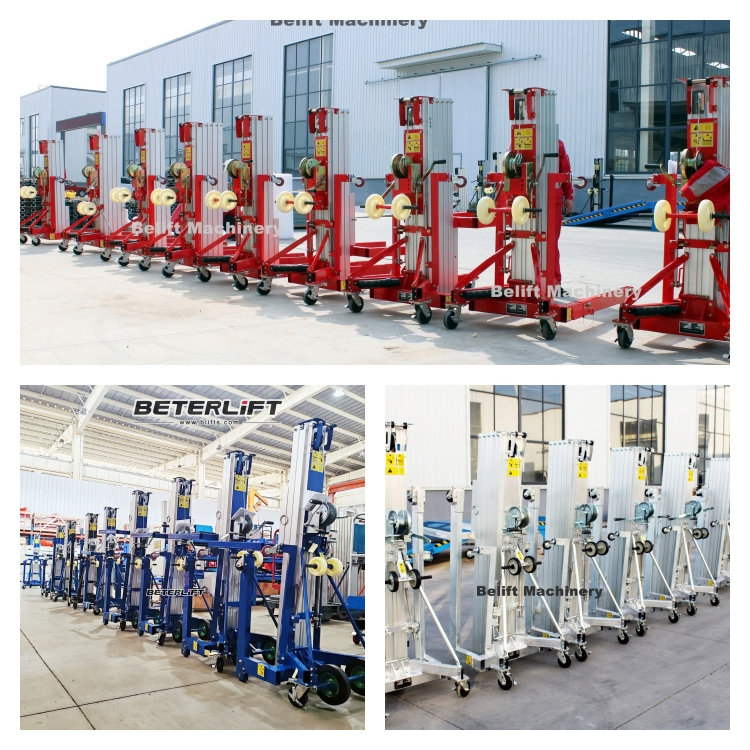Warehouse Construction Manual Material Lift Stacker Pallet Dolly Stock Lifts 3.5m 5m 7.9m 200kg 400kg for Rent
