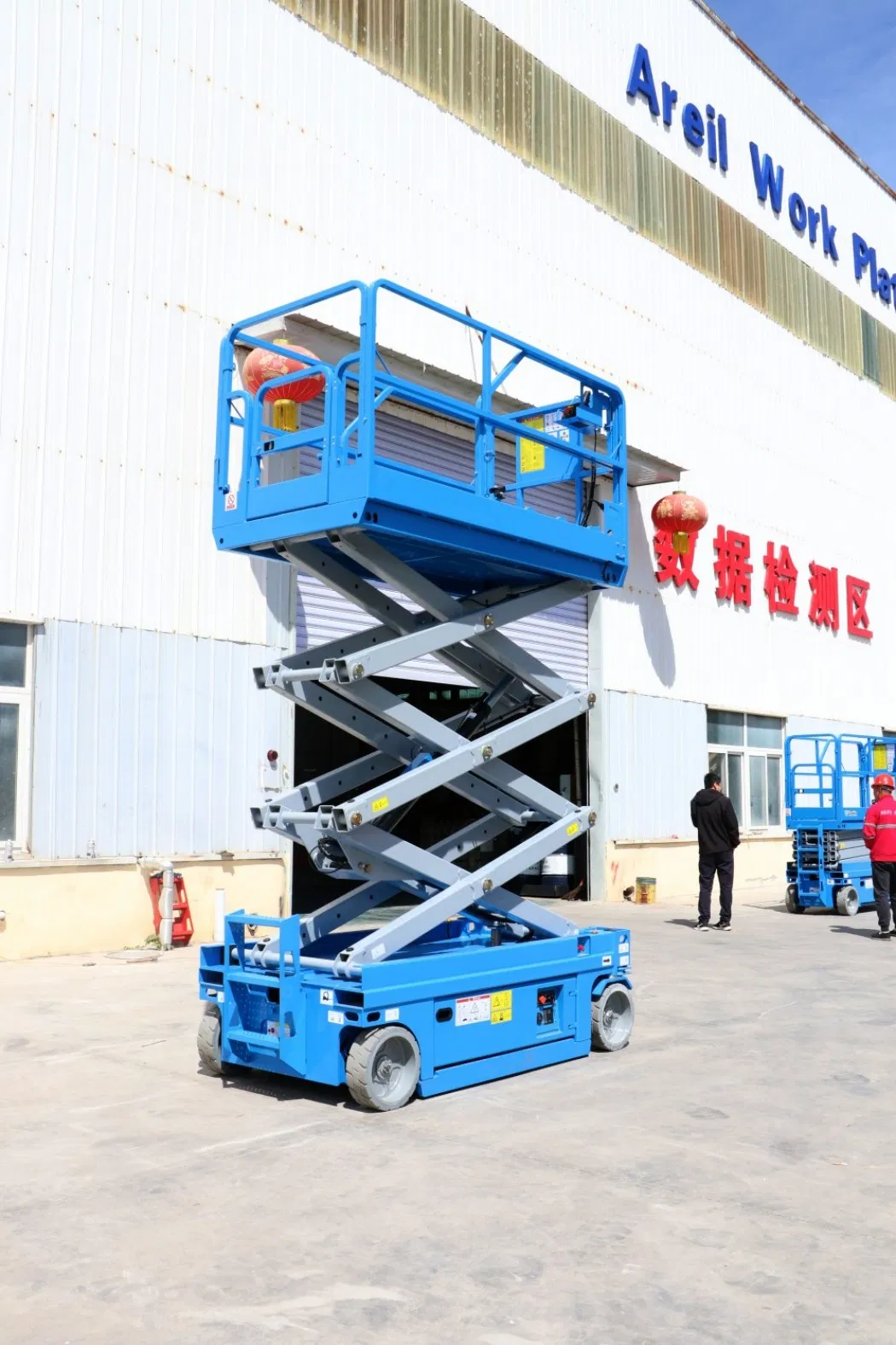 12 M 14 M Scissors Lift Type Rough Terrain Construction Using Mobile Hydraulic Scissor Lift