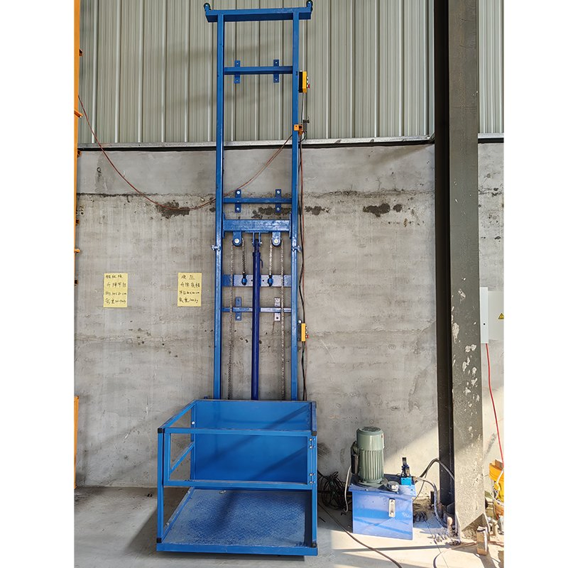 Hydraulic Lift Material Wall Mounted 390inch Hydraulic Guide Rail Goods Lifting Platform Cargo Lift