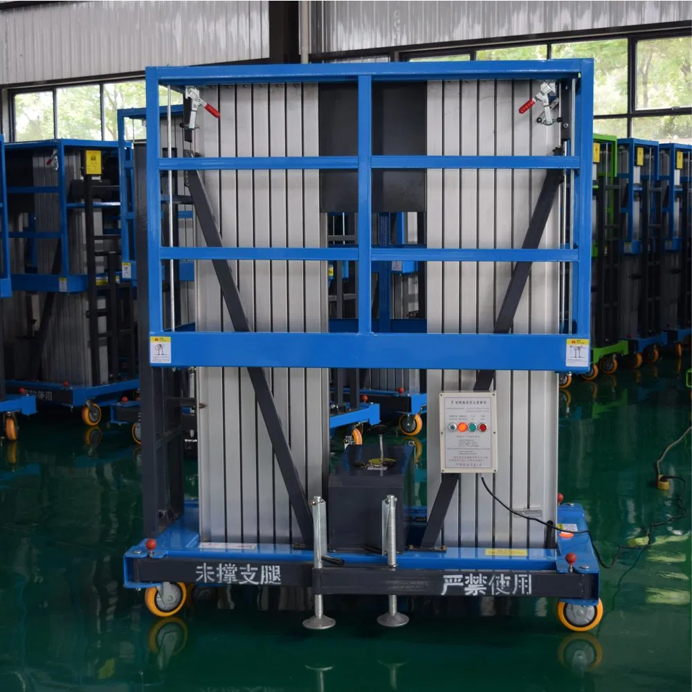 4-14 M Single Mast Electric Vertical Aluminum Alloy Lift Hydraulic Electric Man Lift