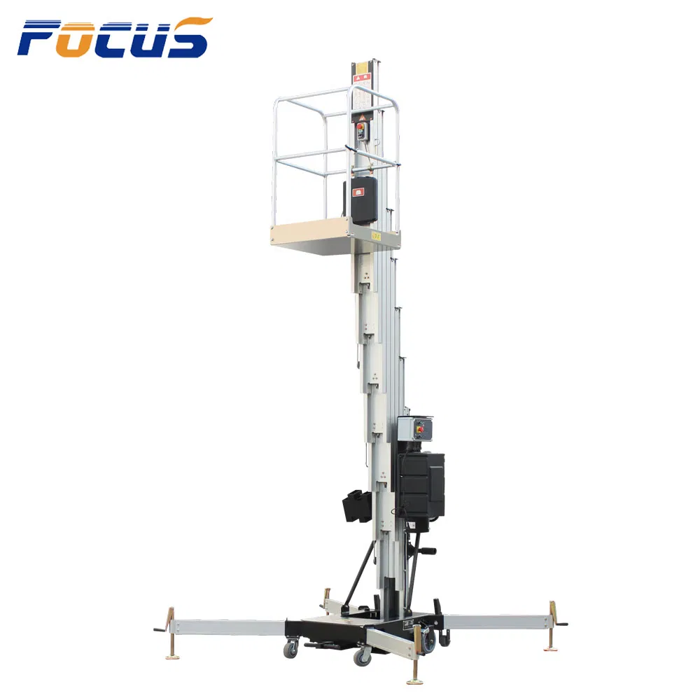 Aerial Working Lift Single Mast Vertical Telescopic Aluminium Alloy Lifting Platform