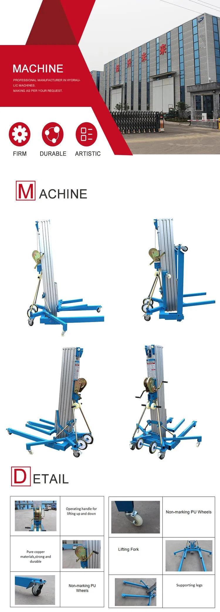Manual Cargo Aluminum Lift