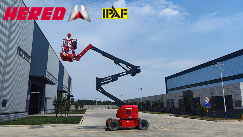 Hered Mobile Articulated Lift Platform Self Propelled Telescopic Boom Lifts Folding Arm Lift