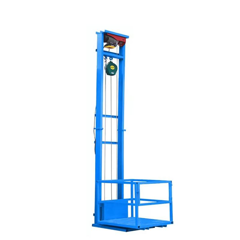 Hydraulic Lift Material Wall Mounted 390inch Hydraulic Guide Rail Goods Lifting Platform Cargo Lift