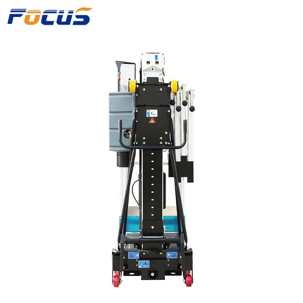 Aerial Working Lift Single Mast Vertical Telescopic Aluminium Alloy Lifting Platform