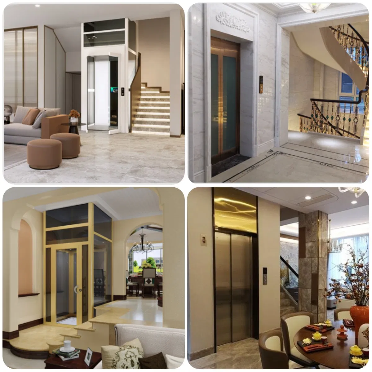 in Home Passenger Elevators Machine Roomless Residential Elevator Lift for House