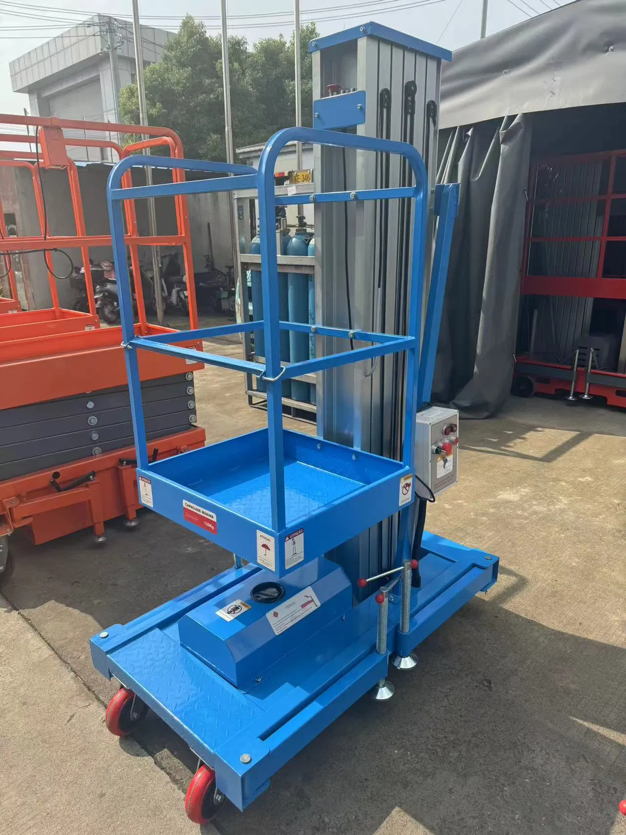 8m Aluminum Ladder Electric Hydraulic Vertical Telescopic Single Mast Electric Lift Platform (PSMEF1308)