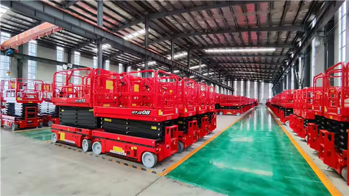 Finished hydraulic lift products ready for shipment