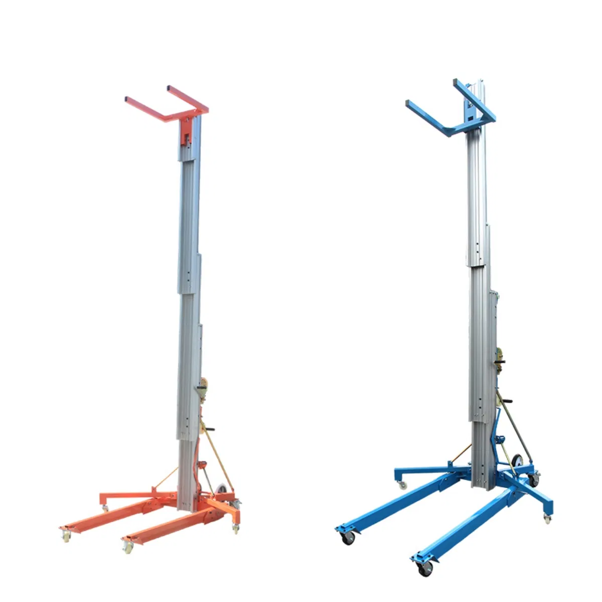 Small Mobile Manual Lifts Platform Ladder Aluminum Alloy Lift Home Warehouse Workshop Exhibition Hall Material Lift 3.5m 5m 6.5m 7.9m