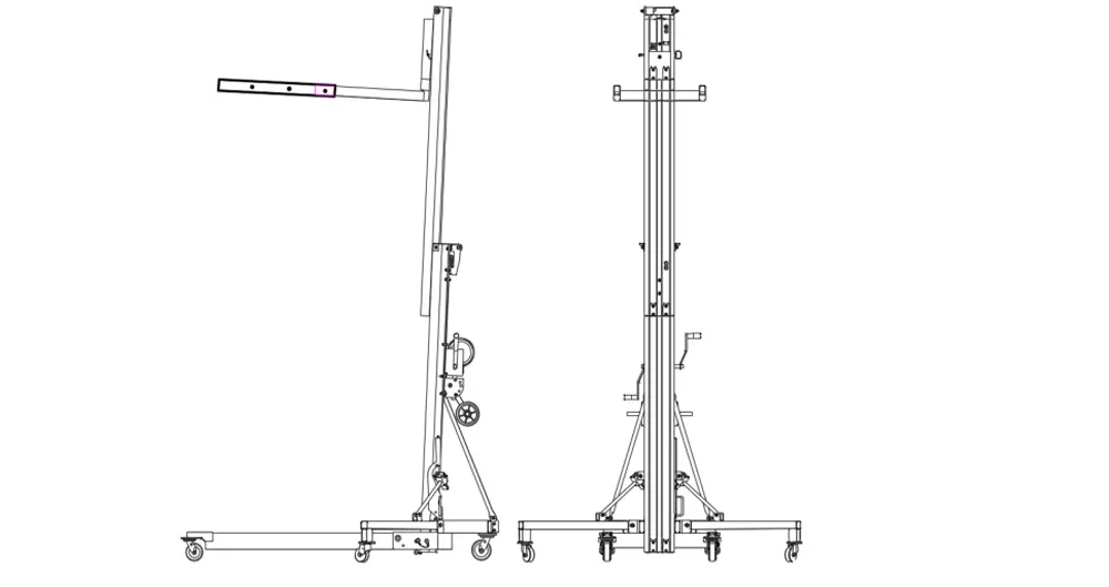 Manual Operated Aluminum Material Lift