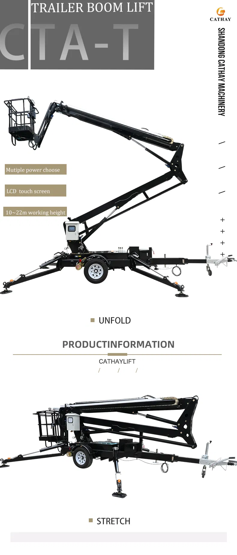 Trailer Mounted Articulated Boom Lift