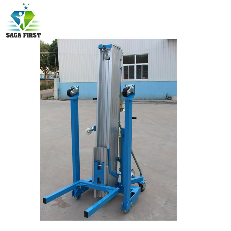 Portable Material Lifting Machine Manual Cargo Aluminum Lift