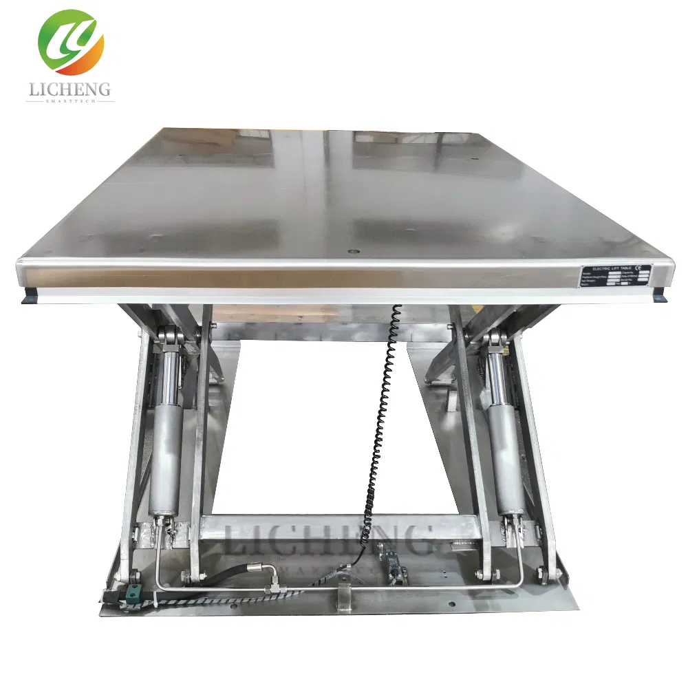 Low-Profile No-Dig Lift Table for Food Workshop with Heavy-Duty Lifting Capacity