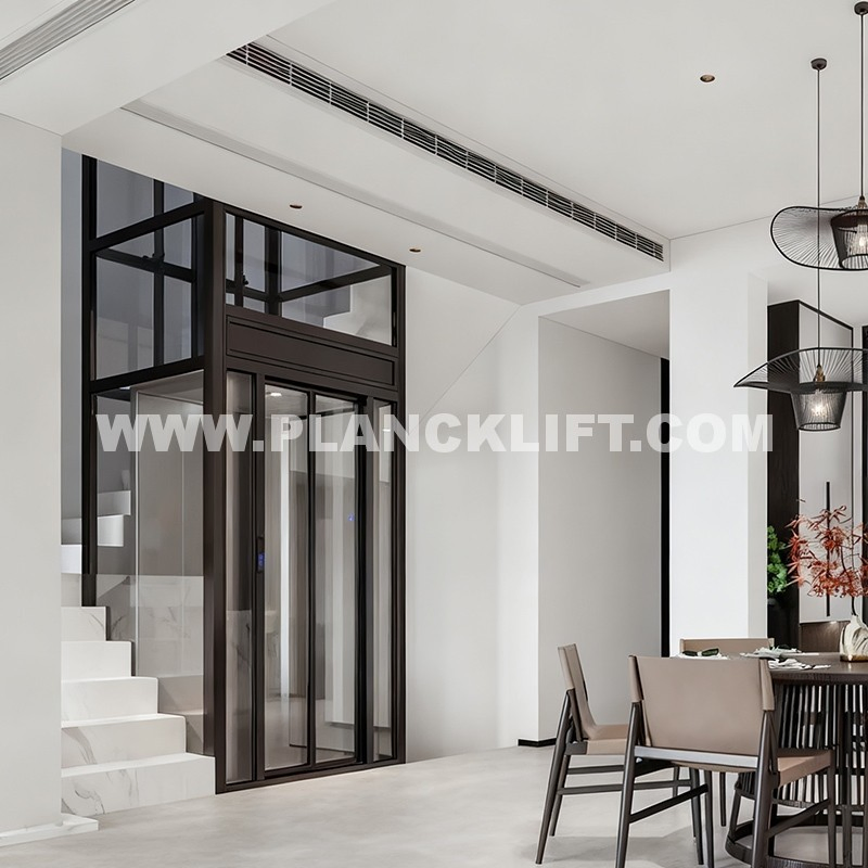 Factory Direct Price Planck Elevator Compact Residential Home Elevator Lift of 4-10 Passenger with Glass Observation Cabin for Modern Stylish Duluxe House/Villa