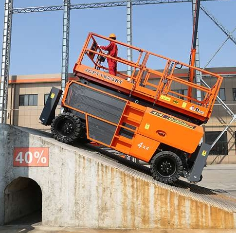 Dingli Brand 1823rt Rough Terrain Scissor Lift Aerial Work Platform 18m Height Lifting Equipment